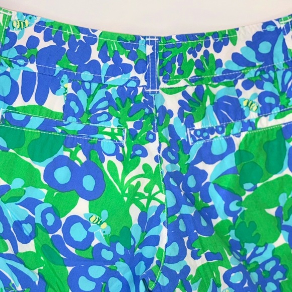Lilly Pulitzer Callahan Shorts Bee in Your Bonnet Print Green Grasshopper Siz 00 - Picture 3 of 6